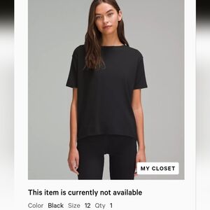 lululemon athletica Classic Black Short Sleeve Tee